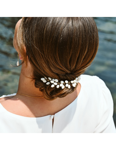 Accessoire cheveux peigne porcelaine froide mariée