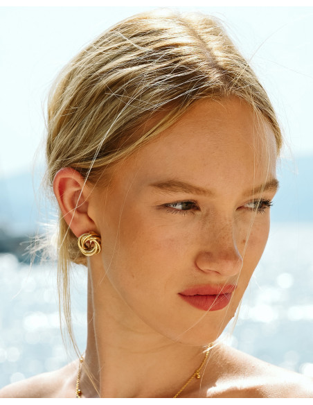 Boucles d'oreilles plaqué or Adonis - Comptoir Doré - Beurlie