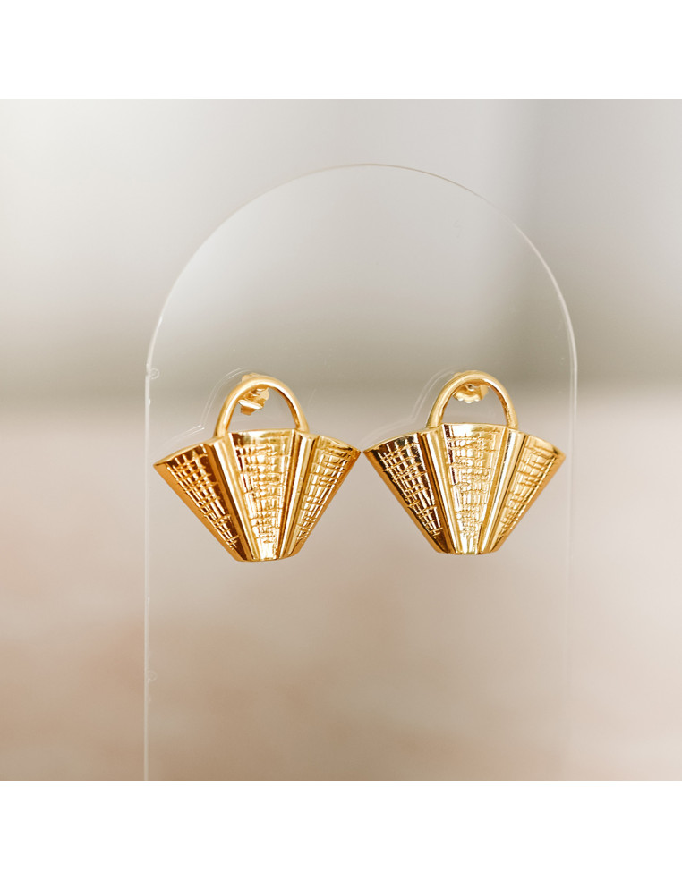 Boucles d'oreilles panier plaqué or - Beurlie Paris - Comptoir Doré