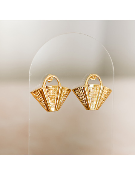 Boucles d'oreilles panier plaqué or - Beurlie Paris - Comptoir Doré