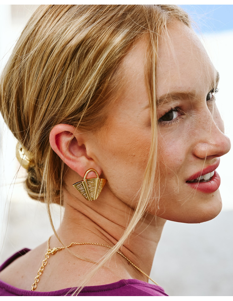 Boucles d'oreilles panier plaqué or - Beurlie Paris - Comptoir Doré