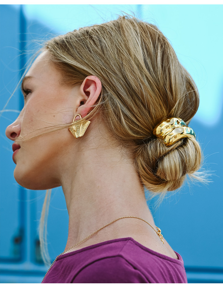 Boucles d'oreilles panier plaqué or - Beurlie Paris - Comptoir Doré