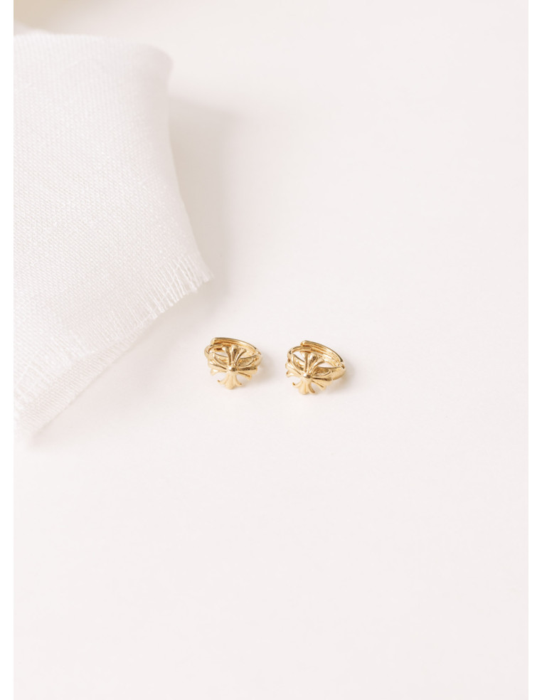 Mini-créoles dorées Lys - Un De Ces Quatre Bijoux - Comptoir Doré