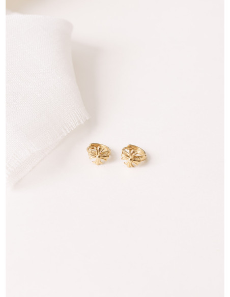 Mini-créoles dorées Lys - Un De Ces Quatre Bijoux - Comptoir Doré