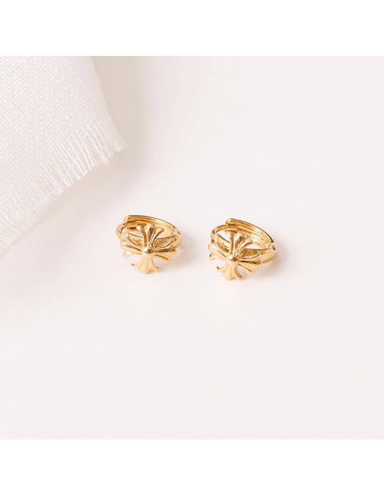 Mini-créoles dorées Lys - Un De Ces Quatre Bijoux - Comptoir Doré