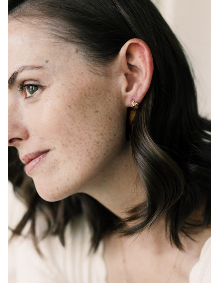 Mini-créoles dorées Lys - Un De Ces Quatre Bijoux - Comptoir Doré