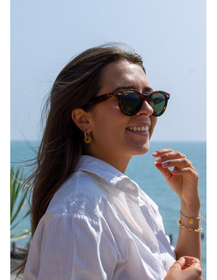 Créoles interchangeables Luna Stone - citrine jaune - Comptoir Doré