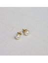Puces d'oreilles perles blanches - Suzette - Comptoir doré
