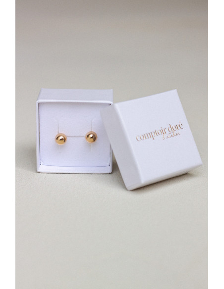 Boucles d'oreilles boules dorées - Lucette - Comptoir doré