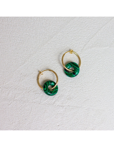 Clips créoles pierres fines interchangeables - Luna Stone - Comptoir Doré