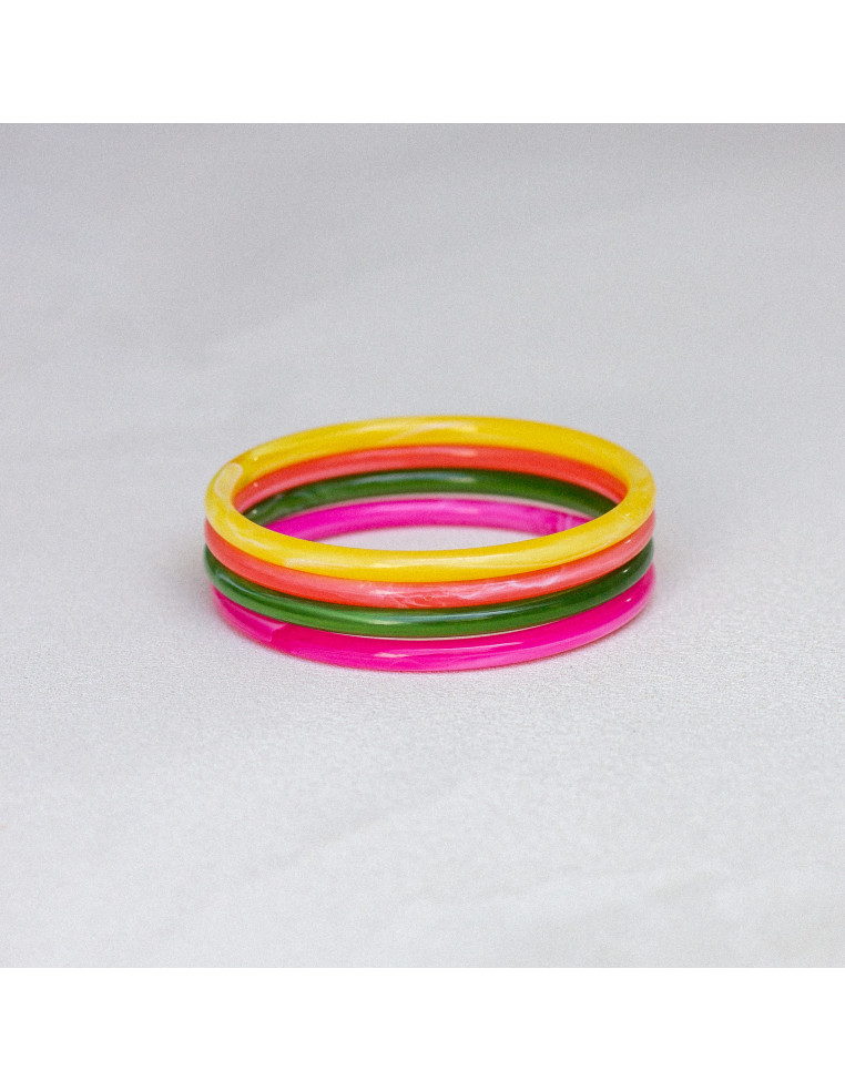 Bracelets joncs colorés - WOO WOO - Comptoir Doré