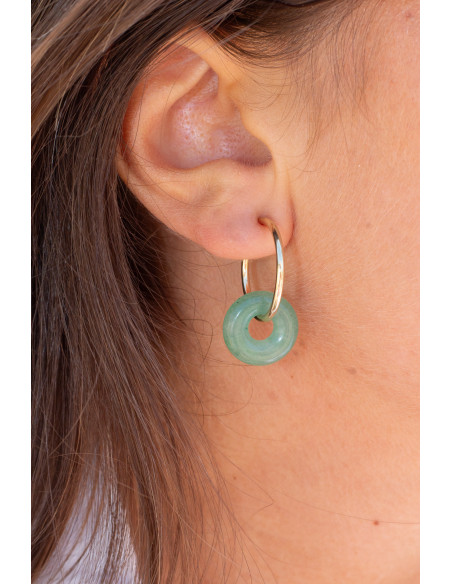 Clips créoles pierres fines interchangeables - Luna Stone - Comptoir Doré