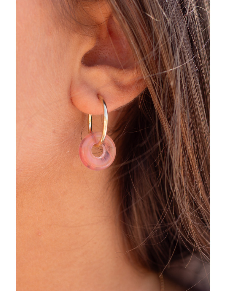 Clips créoles pierres fines interchangeables - Luna Stone - Comptoir Doré