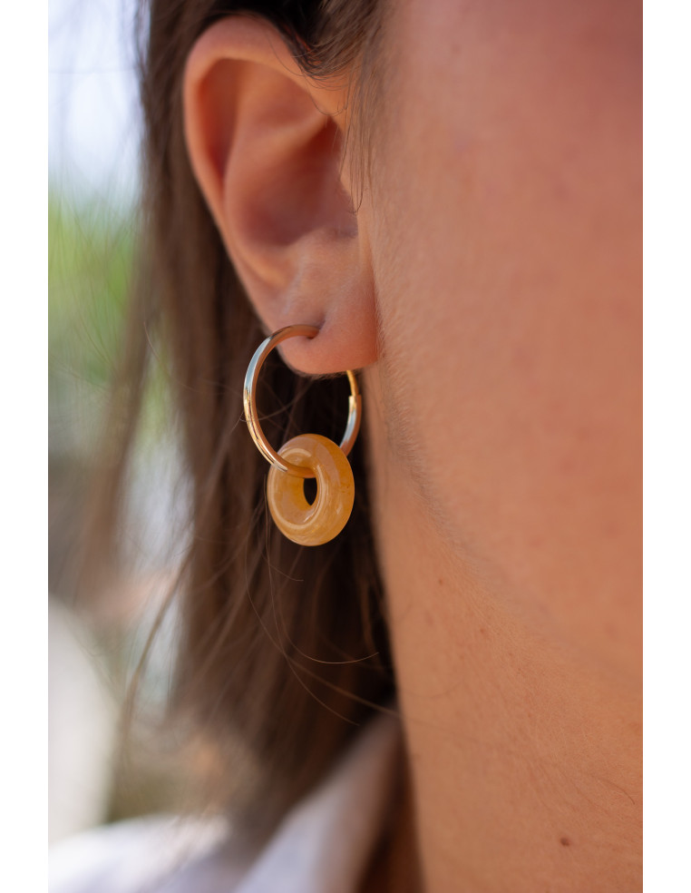 Clips créoles pierres fines interchangeables - Luna Stone - Comptoir Doré