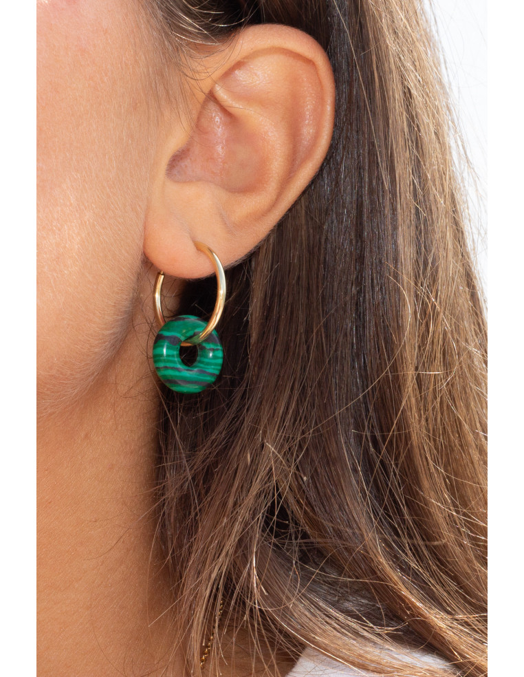 Clips créoles pierres fines interchangeables - Luna Stone - Comptoir Doré