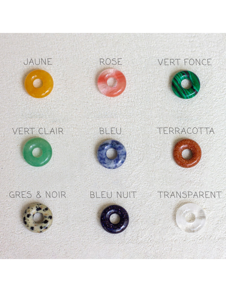 Créoles interchangeables Luna Stone - jaspe dalmatien - Comptoir Doré