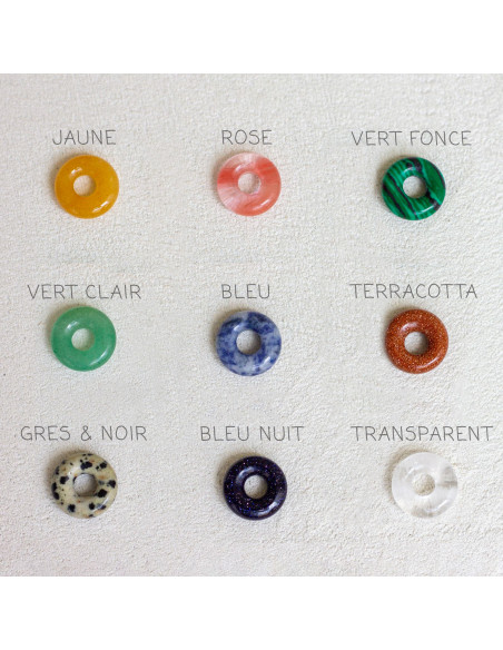 Créoles interchangeables Luna Stone - jaspe dalmatien - Comptoir Doré