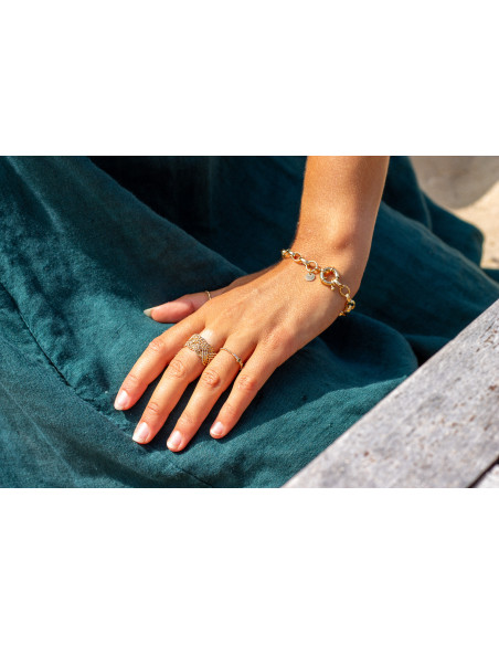 Bracelet grosses mailles dorées - Comptoir Doré