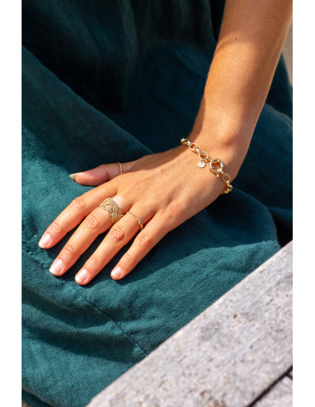 Bracelet grosses mailles dorées - Comptoir Doré