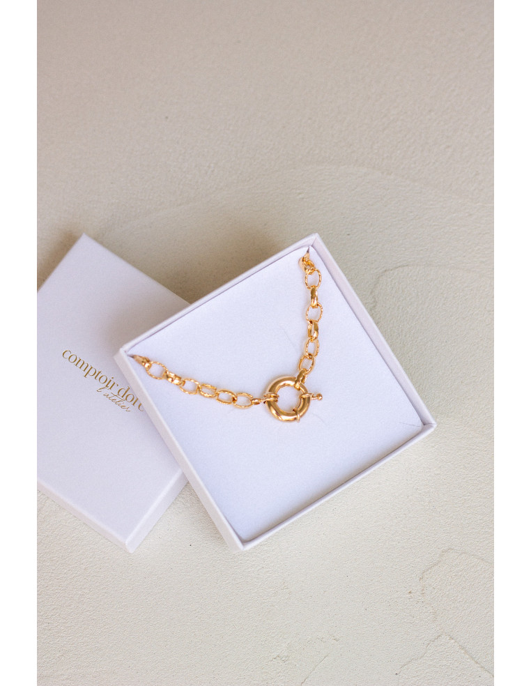 Bracelet grosses mailles dorées - Comptoir Doré