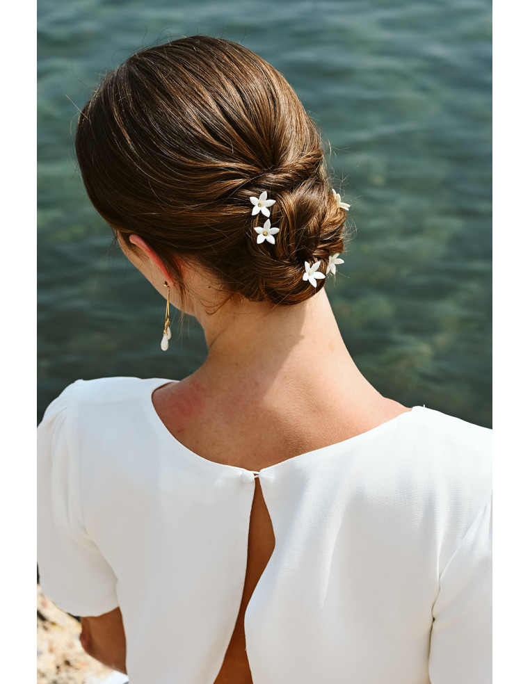 Epingles à cheveux Stella mariée porcelaine froide - Comptoir Doré