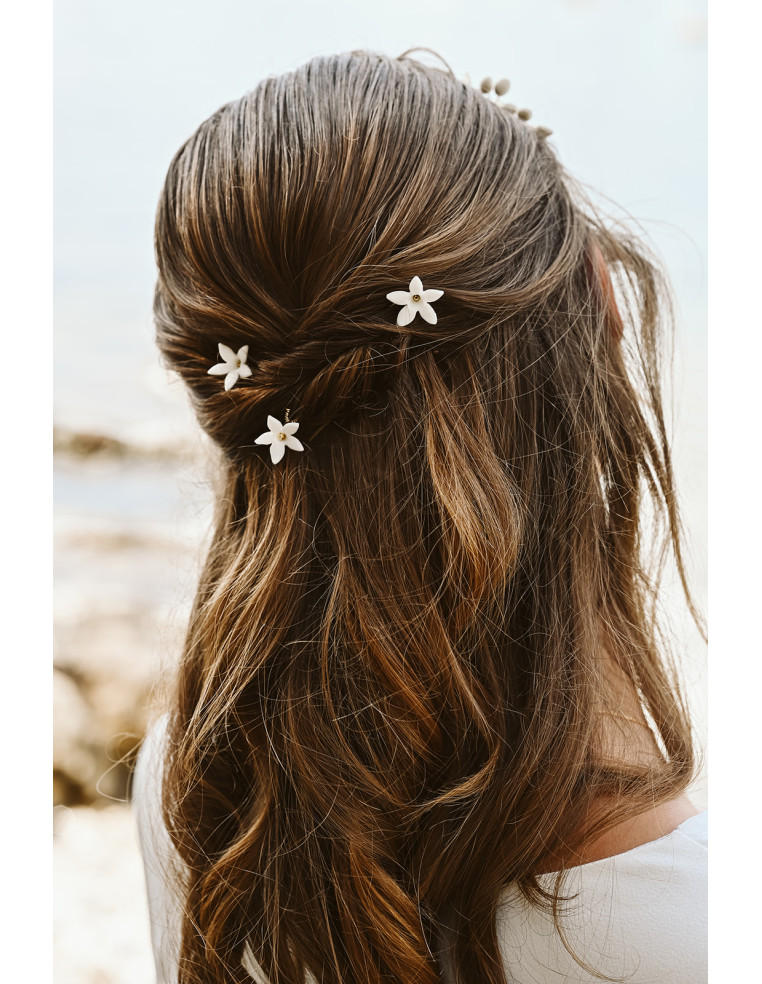 Epingles à cheveux Stella mariée porcelaine froide - Comptoir Doré