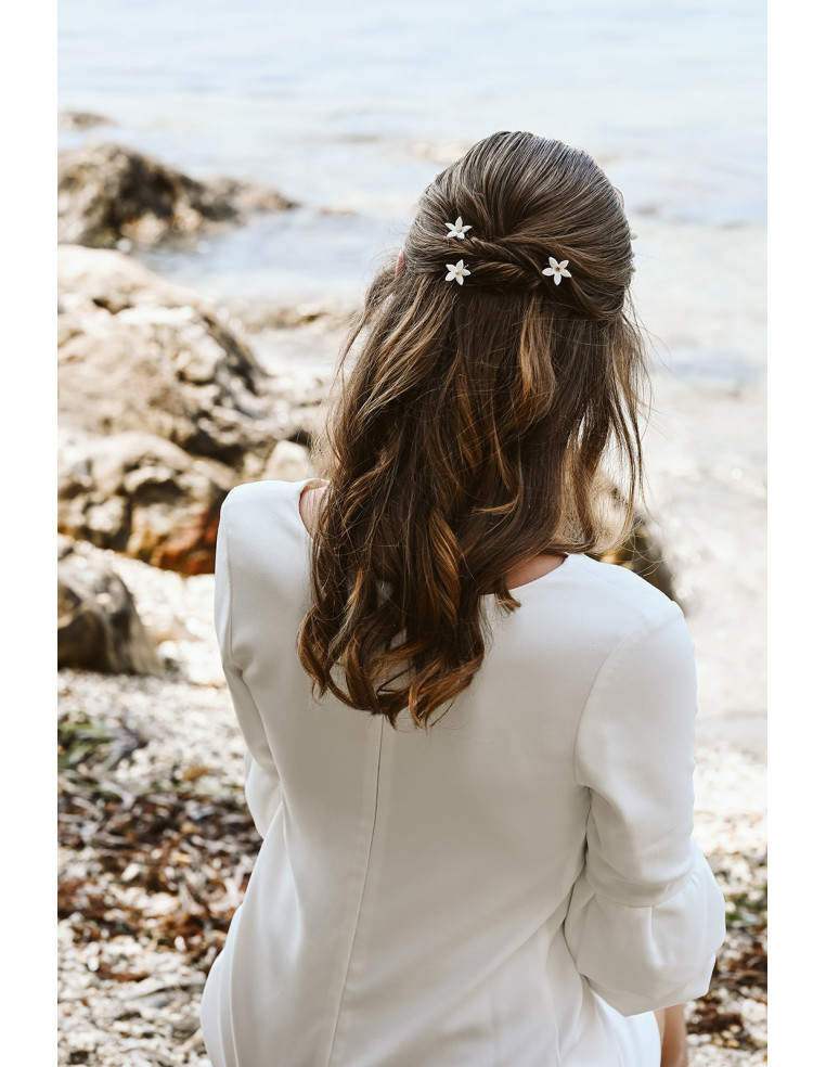 Epingles à cheveux Stella mariée porcelaine froide - Comptoir Doré