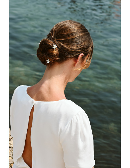 Epingles à cheveux Stella mariée porcelaine froide - Comptoir Doré