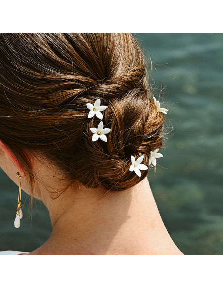 Epingles à cheveux Stella mariée porcelaine froide - Comptoir Doré