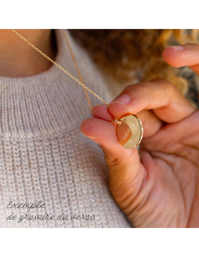 Collier médaille gravée personnalisable - Comptoir Doré