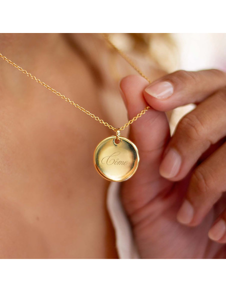 Collier médaille gravée personnalisable - Comptoir Doré