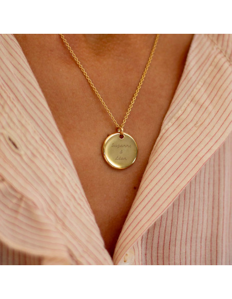Collier médaille gravée personnalisable - Comptoir Doré