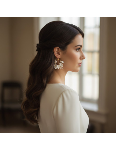 Créoles porcelaine froide Floraison - Coraly T - Les Perles de la Bastide