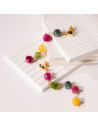 Boucles d'oreilles pendantes tourmalines colorées Beurlie - Comptoir Doré