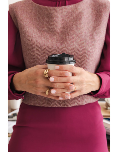 Bague chaîne femme Olympe plaqué - Beurlie - Comptoir Doré