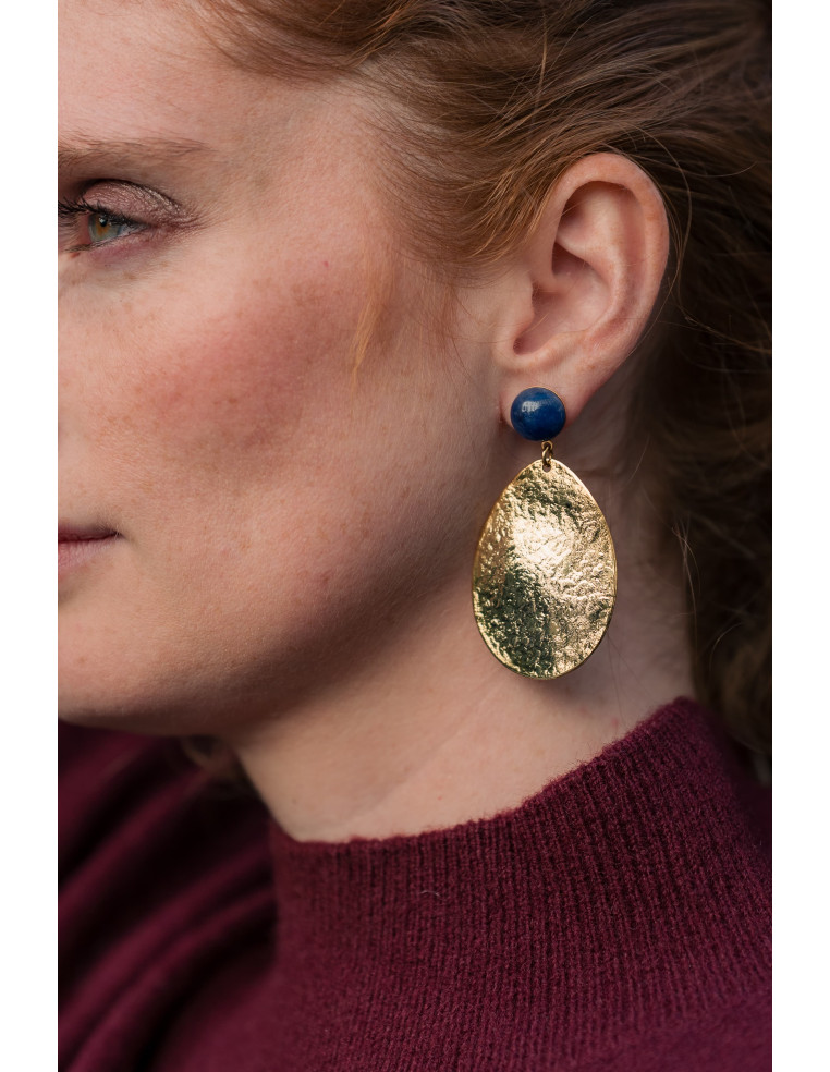Boucles d'oreilles dorées Marine - Clarance Bijoux - Comptoir Doré