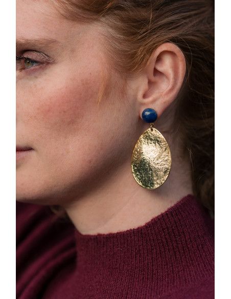 Boucles d'oreilles dorées Marine - Clarance Bijoux - Comptoir Doré
