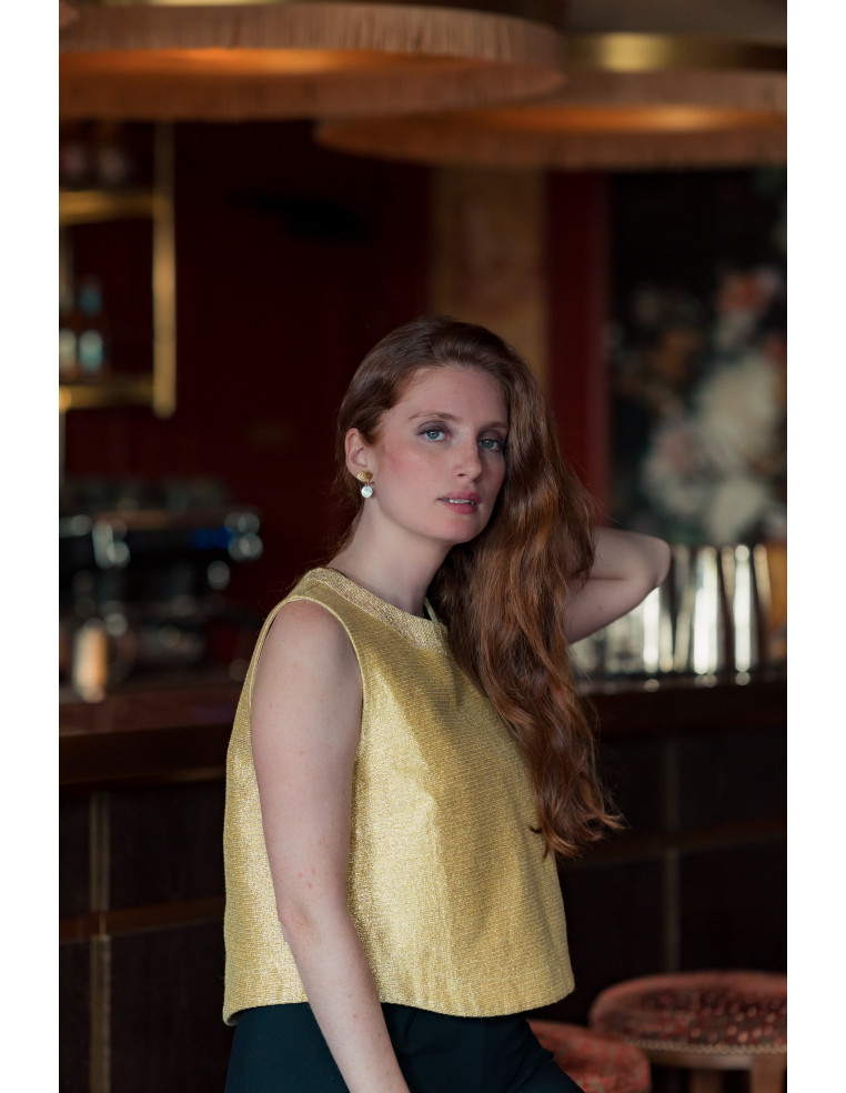 Boucles d'oreilles Emma plaqué or et nacre - Clarance Bijoux - Comptoir Doré