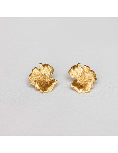 Boucles d'oreilles feuilles plaqué or - Nour - Comptoir doré
