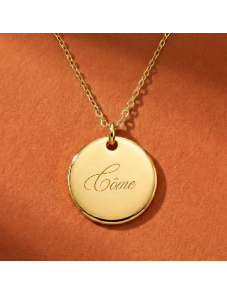 Collier médaille gravée personnalisable - Comptoir Doré