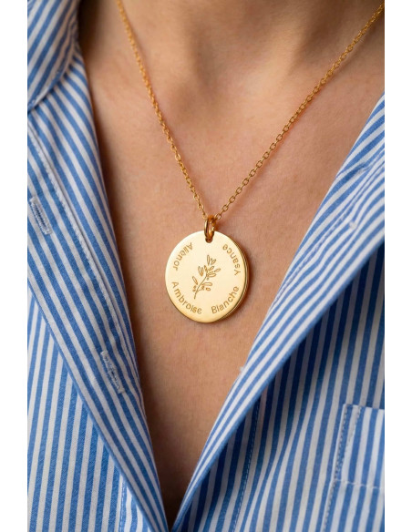Collier gravé Héritage Prénoms - Comptoir Doré
