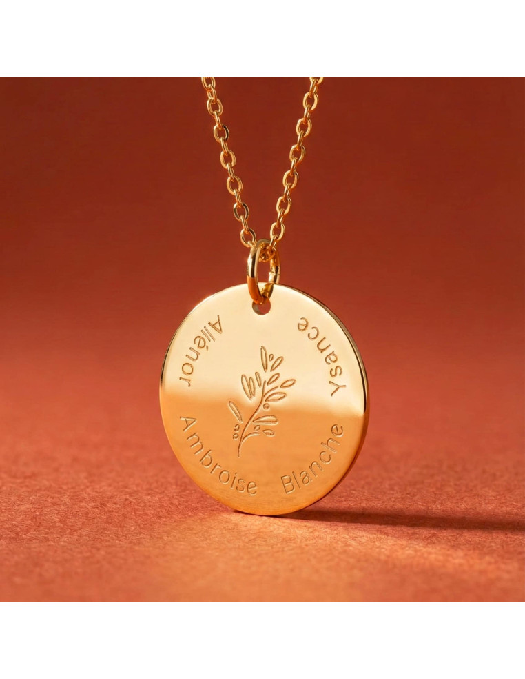 Collier gravé Héritage Prénoms - Comptoir Doré