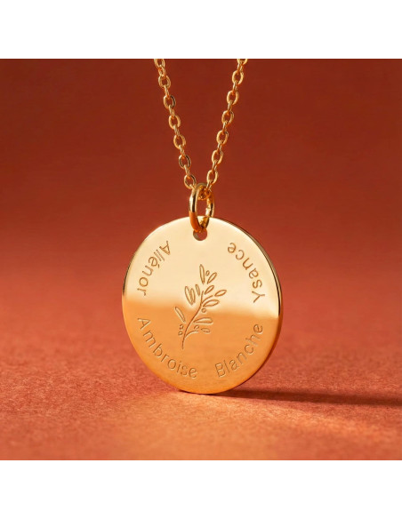 Collier gravé Héritage Prénoms - Comptoir Doré