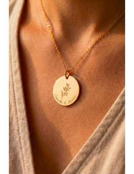 Collier gravé Héritage Prénoms - Comptoir Doré