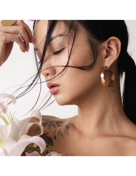 Créoles Kanso plaqué or - Un De Ces Quatre - Comptoir Doré