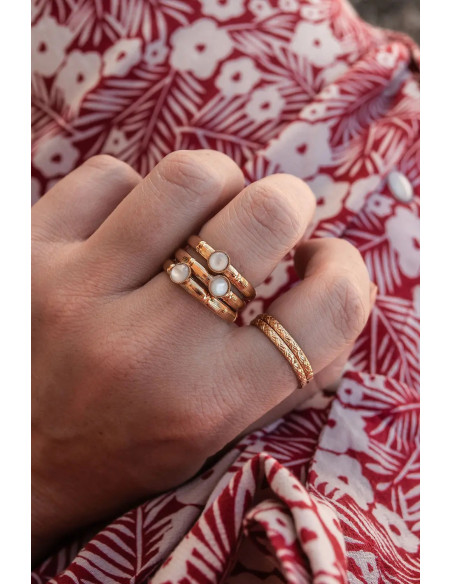 Bague dorée Cannage - Un De Ces Quatre - Comptoir Doré