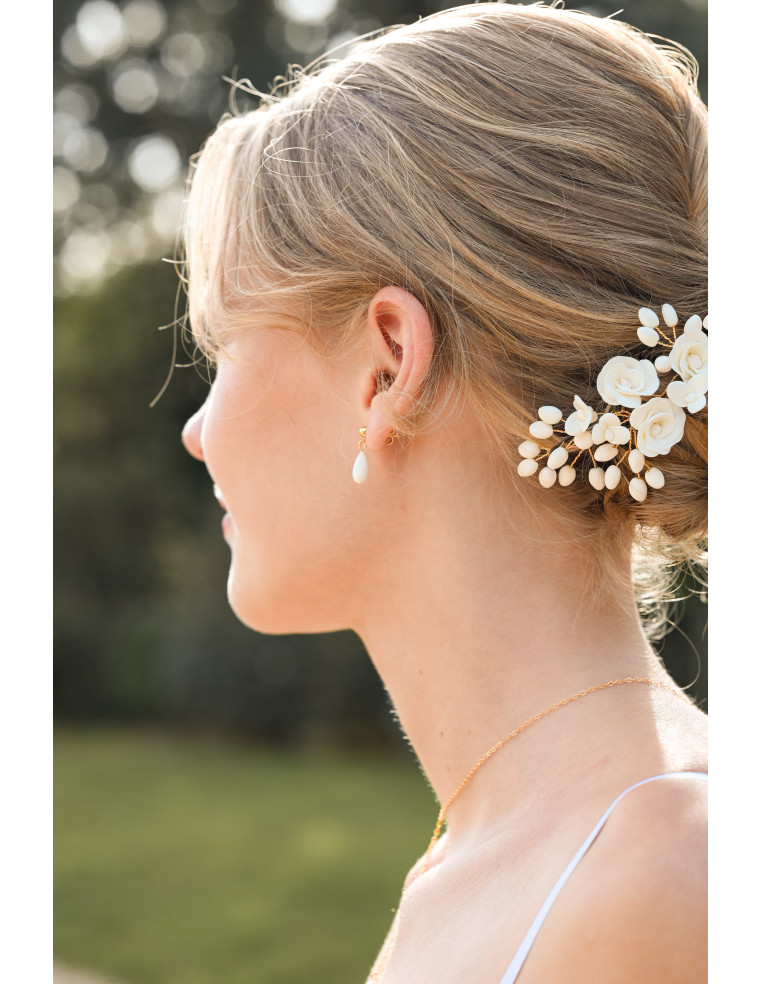 Puces d'oreilles Bourgeon  - Porcelaine froide