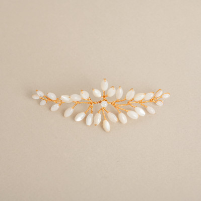 Petit accessoire cheveux mariée en nacre Demeter - Les Perles de la Bastide - Comptoir Doré
