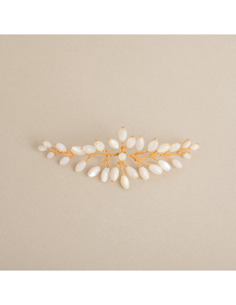 Petit accessoire cheveux mariée en nacre Demeter - Les Perles de la Bastide - Comptoir Doré