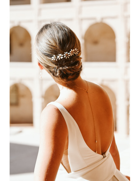 Peigne court mariée Orea Nacre - Les Perles de la Bastide - Comptoir Doré